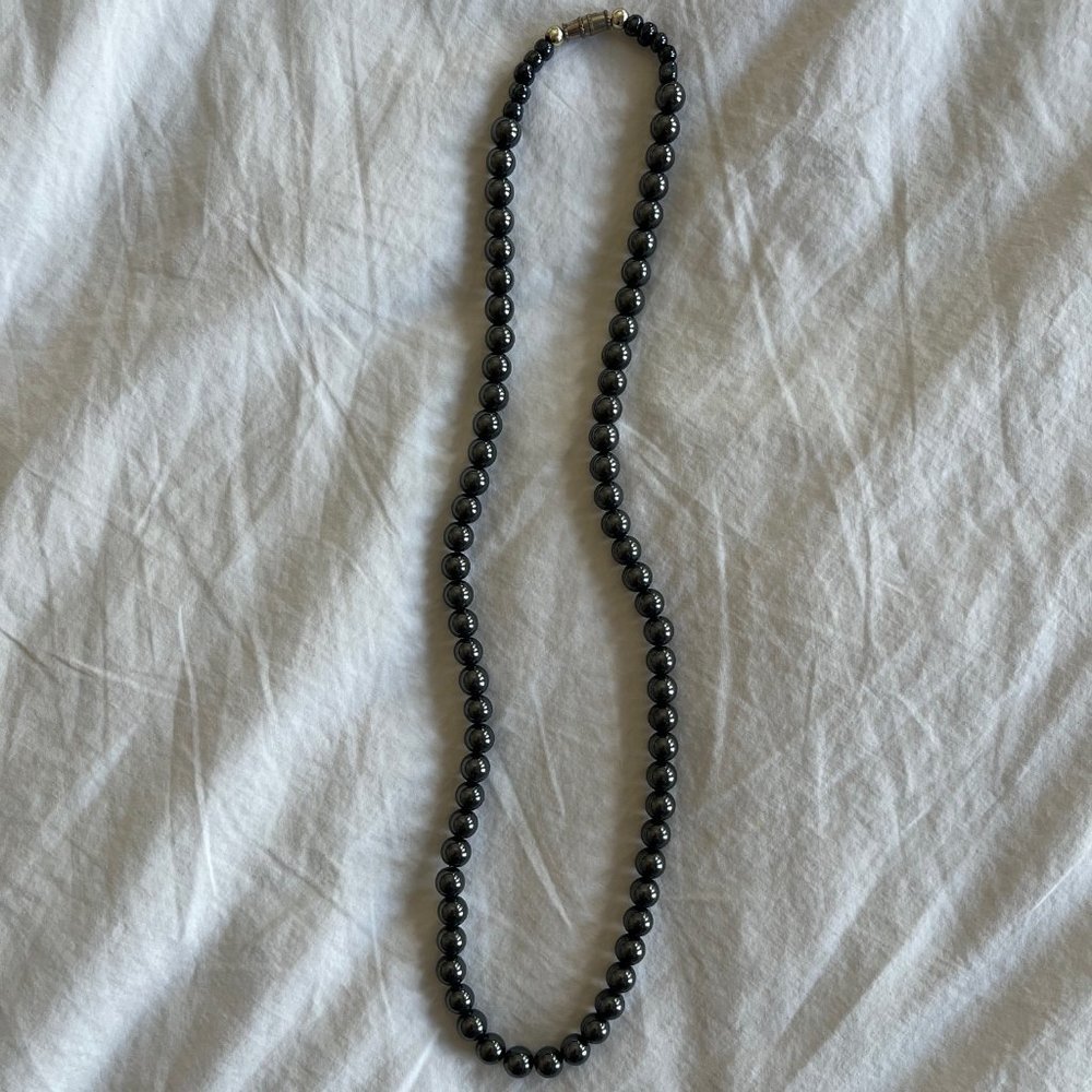Vintage Black Pearl Necklace